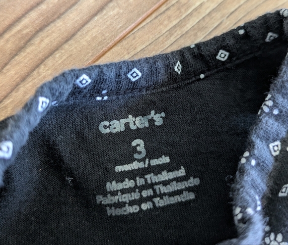 Carter's Baby Girl Black White Cotton Sleeveless Pocketed Pants Romper 3 Months - Picture 4 of 5